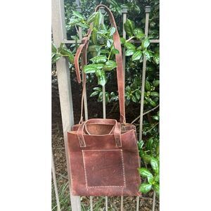 SUGARBOO & CO. Distressed oiled large tote in Cognac
